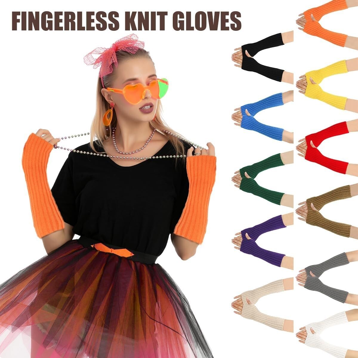 Guantes Viento Deportivos Guantes De Punto Sin Dedos Cálidos Invierno Ropa Con Agujero For El Pulgar Regalos De Invierno