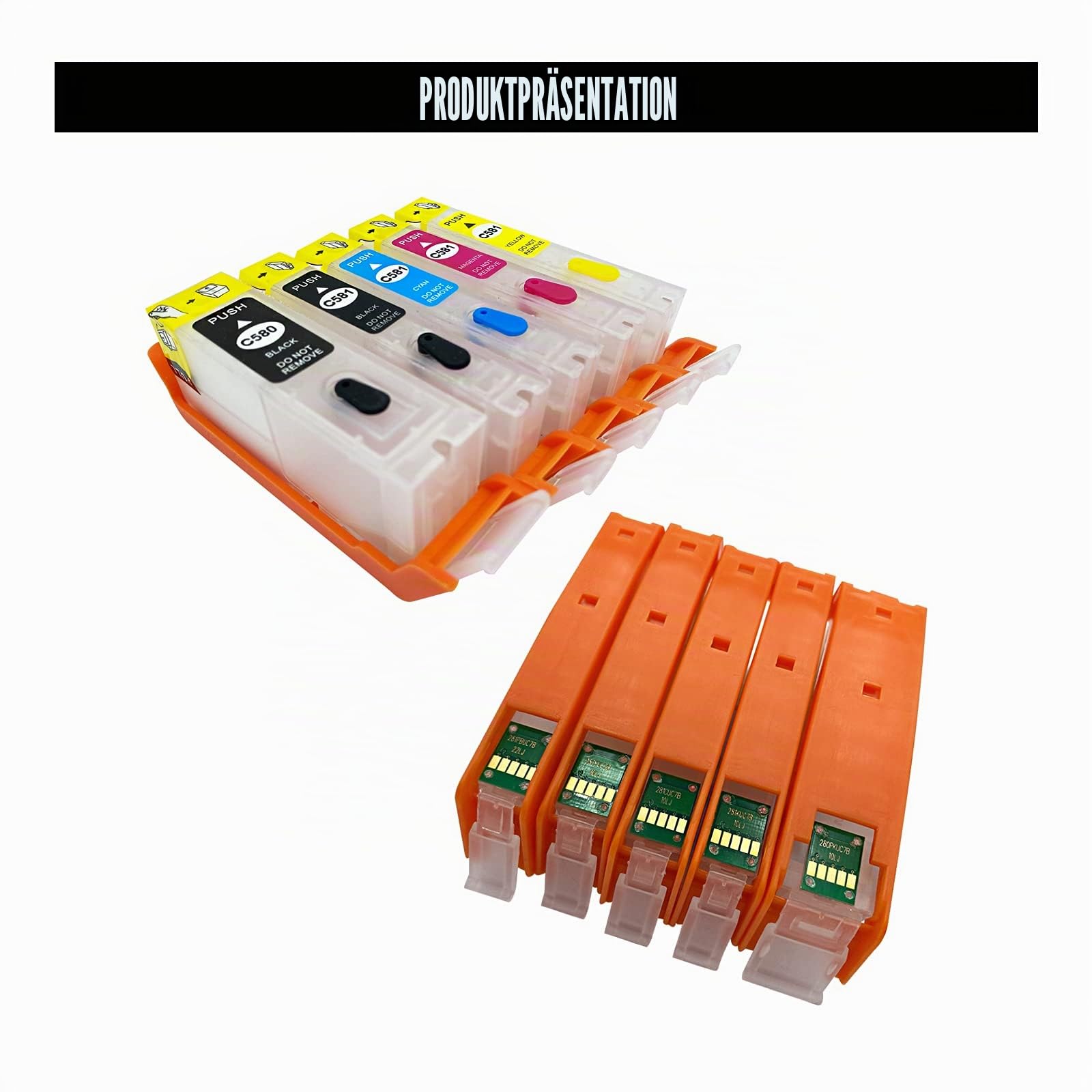 580XXL Tintenpatronen-Set für Canon PGI-580XXL CLI-581XXL, PIXMA TS6150 TS6151 TS6250 TS6251 TS6350 TS6351 TS705 TR7550 TR8550 TS9550 TS9551C K BK C M Yan