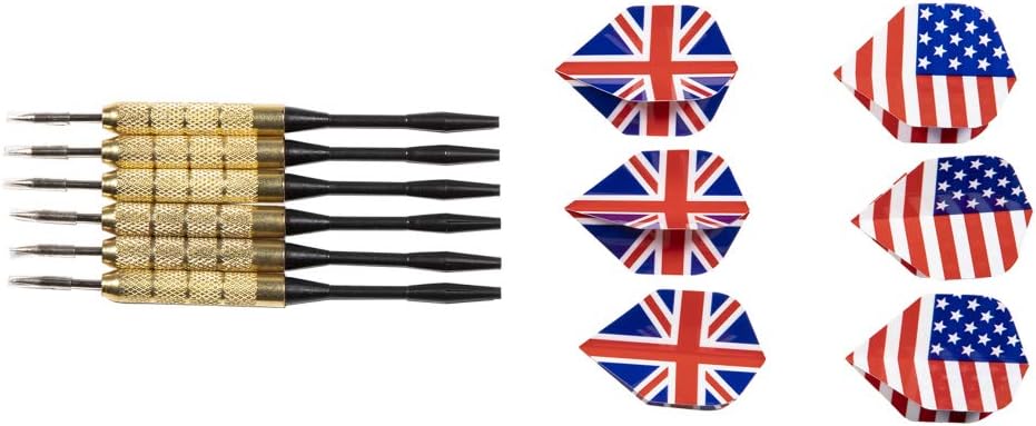 SportX 2005901 Dartboard Flocked with 6 Darts, Multi Colour