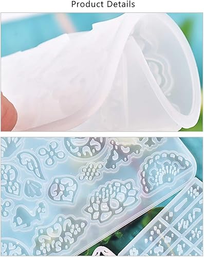 Miniatura 6 de FineInno - Molde de resina, moldes de resina epóxica, moldes de joyería, moldes de silicona para fundición, hojas, lágrimas, formas de corazón