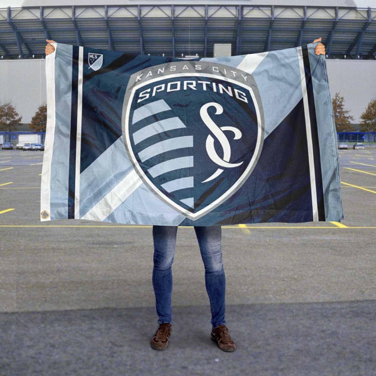Sporting Kansas City Grommet Banner Flag - 3' X 5' Polyester Outdoor Flag, Officially Licensed