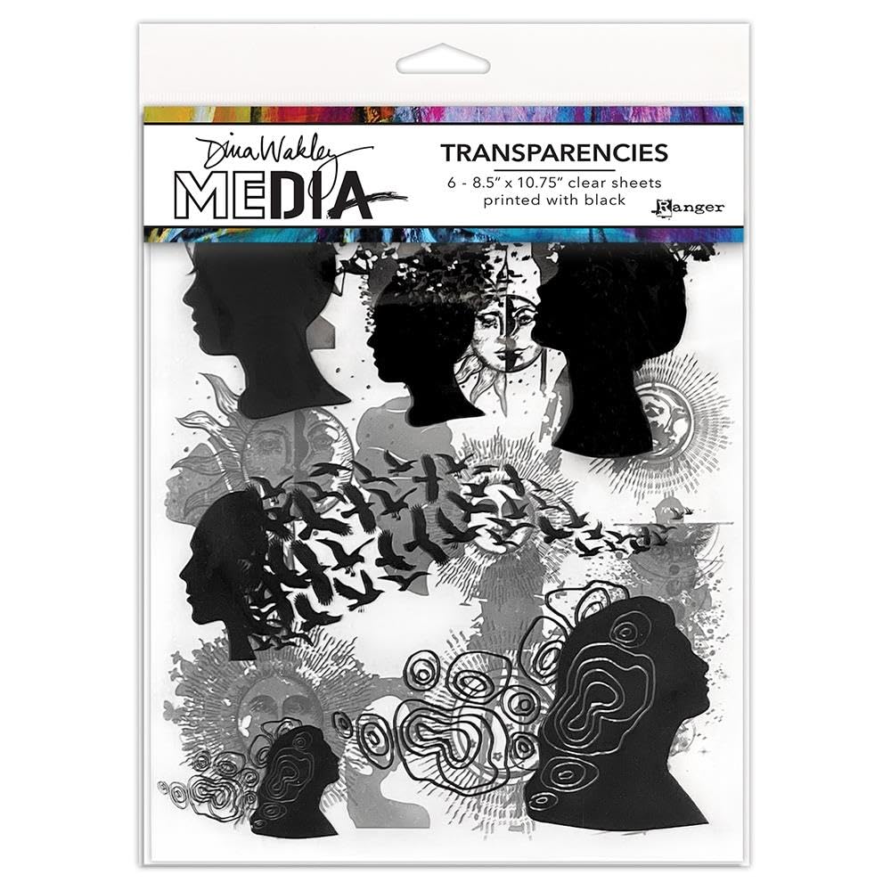Ranger Black Dina Wakley Media Transparencies-Focals Set 1
