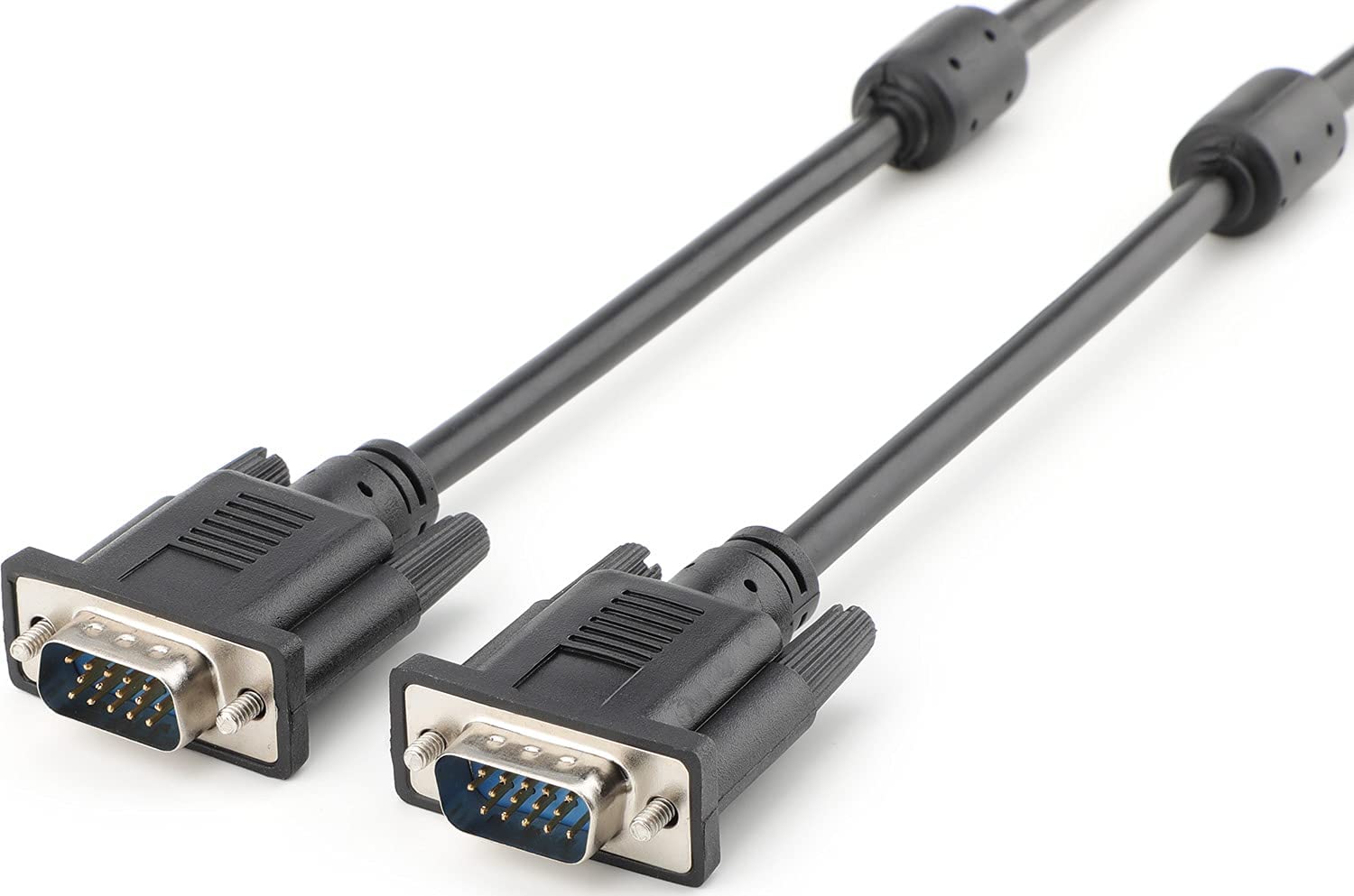 Cable de video VGA a VGA, cable de monitor VGA macho a macho de 15 pines, Full HD 1080P, cable negro de alta resolución para TV, Compter, proyector, 1.5 pies 2
