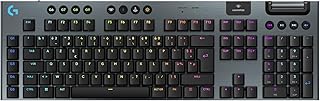 Logitech G G915 X LIGHTSPEED Clavier gaming sans fil ultra-plat, touches PBT double couche, touches entièrement programmables, switchs GL Blue Clicky, Clavier Français AZERTY - Noir