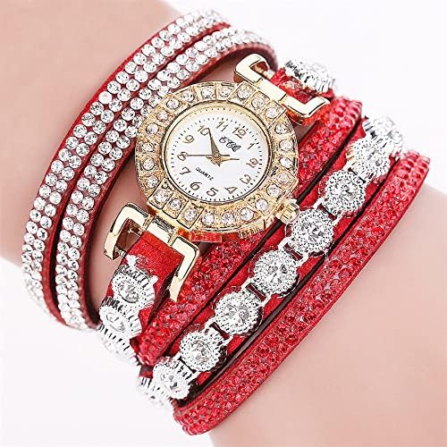 CdyBox Fashion Women Lady Analog Quartz Rhinestone Watch Bracelet Winding Wrap Wristwatches (4 Pack) - Image 4