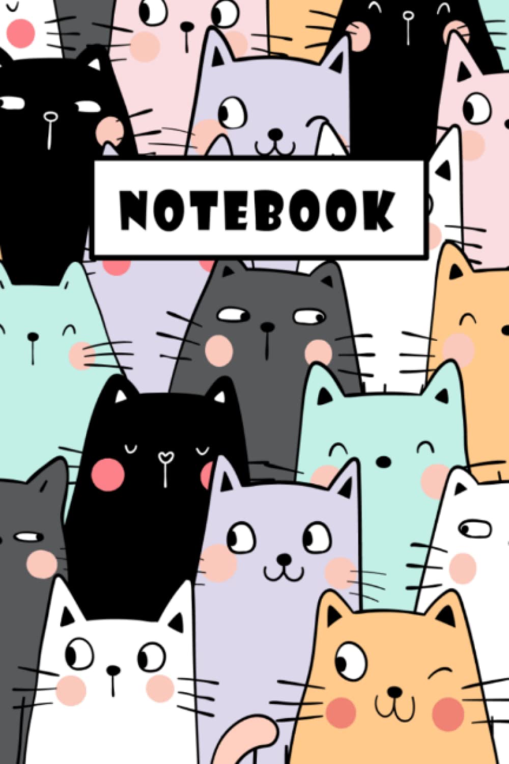 Curious Cat Journal: Notebook with Cute and Lovely Colored Cats Lined Pages