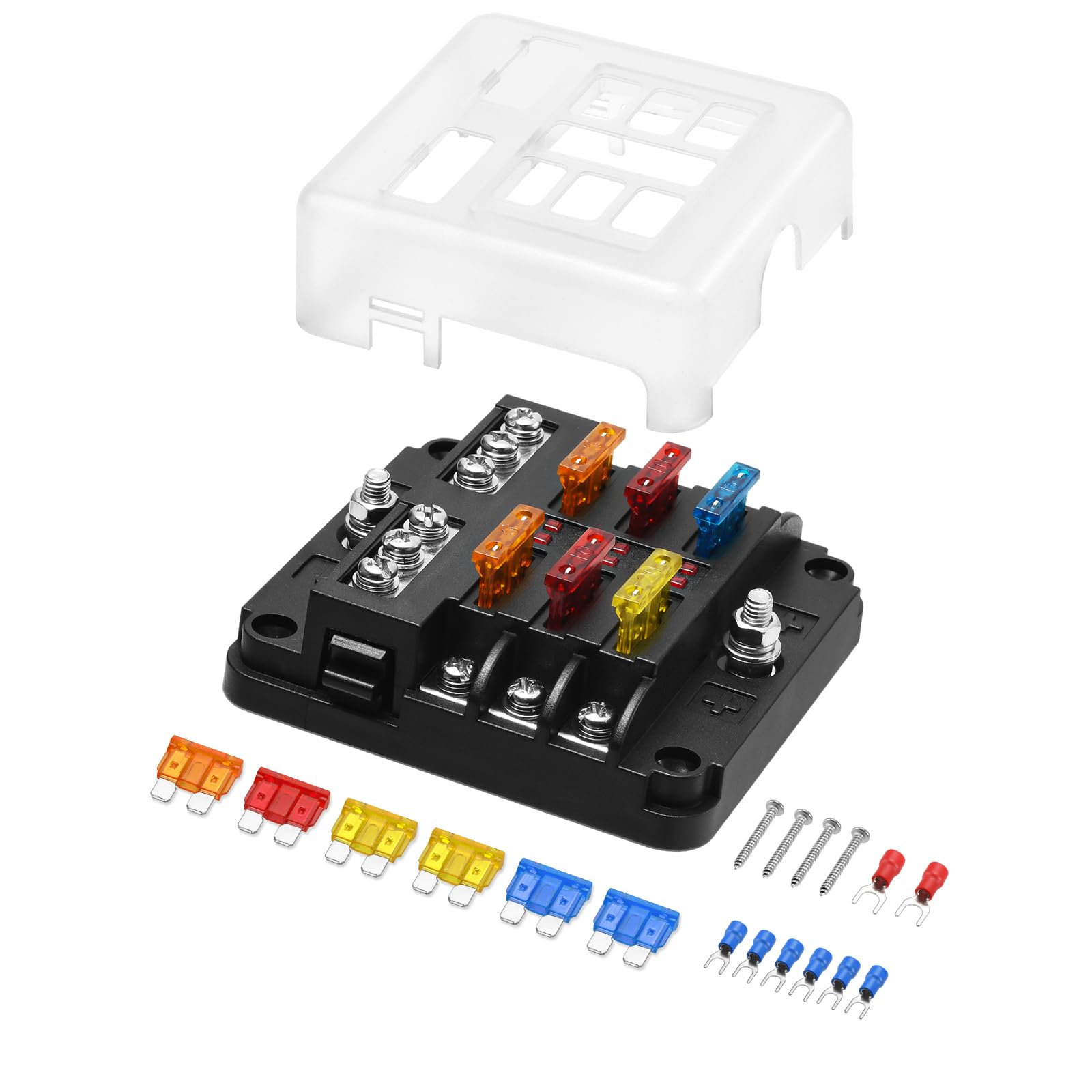 Photo 1 of 12V Fuse Block, Chatovalo 6 Circuit Fuse Box, with LED Warning Indicator, for Automotive Marine RV