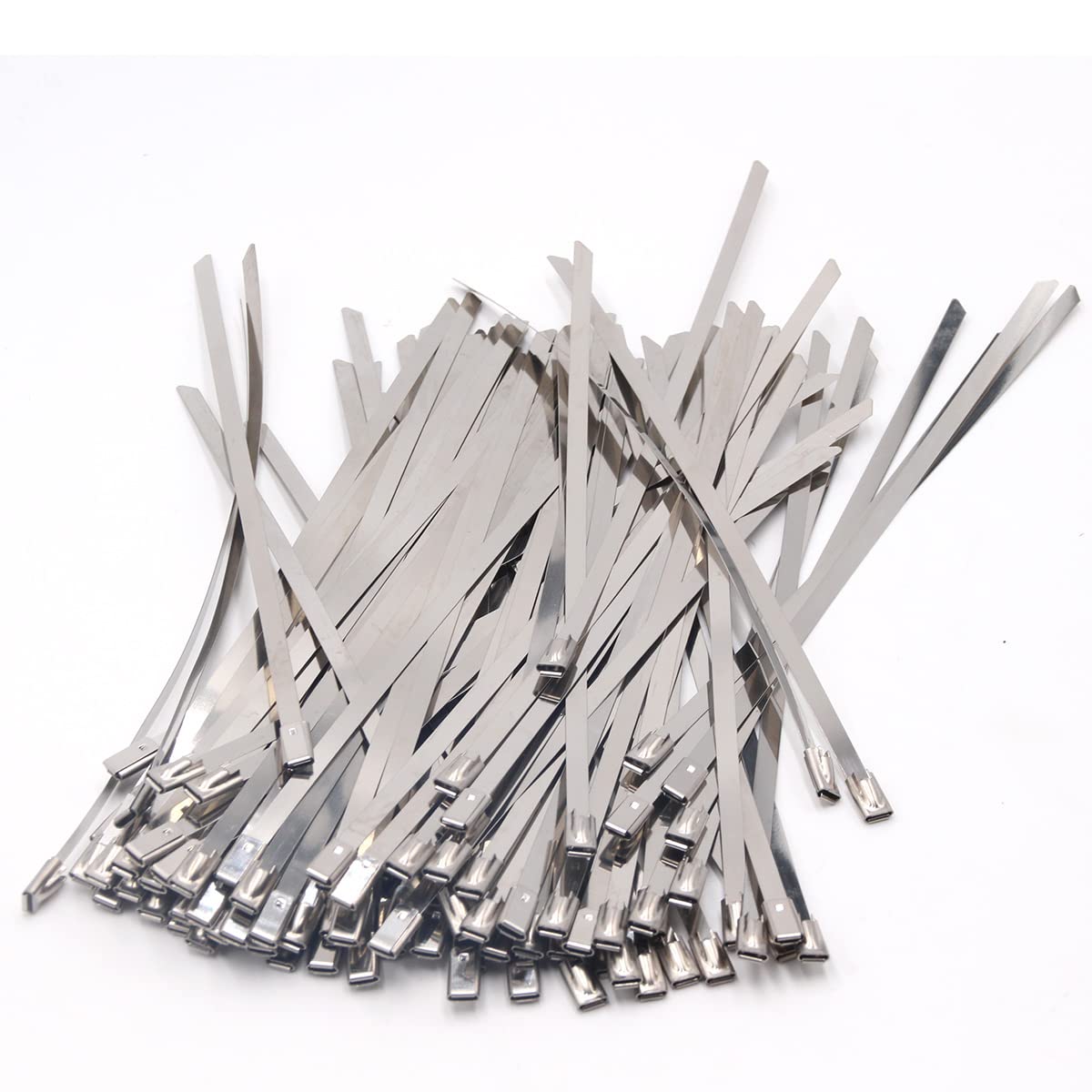 Fascette fermacavi in acciaio inossidabile 304 da 10 pezzi, larghezza 4,6 mm, con cerniera autobloccante, fascette metalliche rivestite per scarico, fascette per cablaggio marino (dimensioni: 4,6 mm
