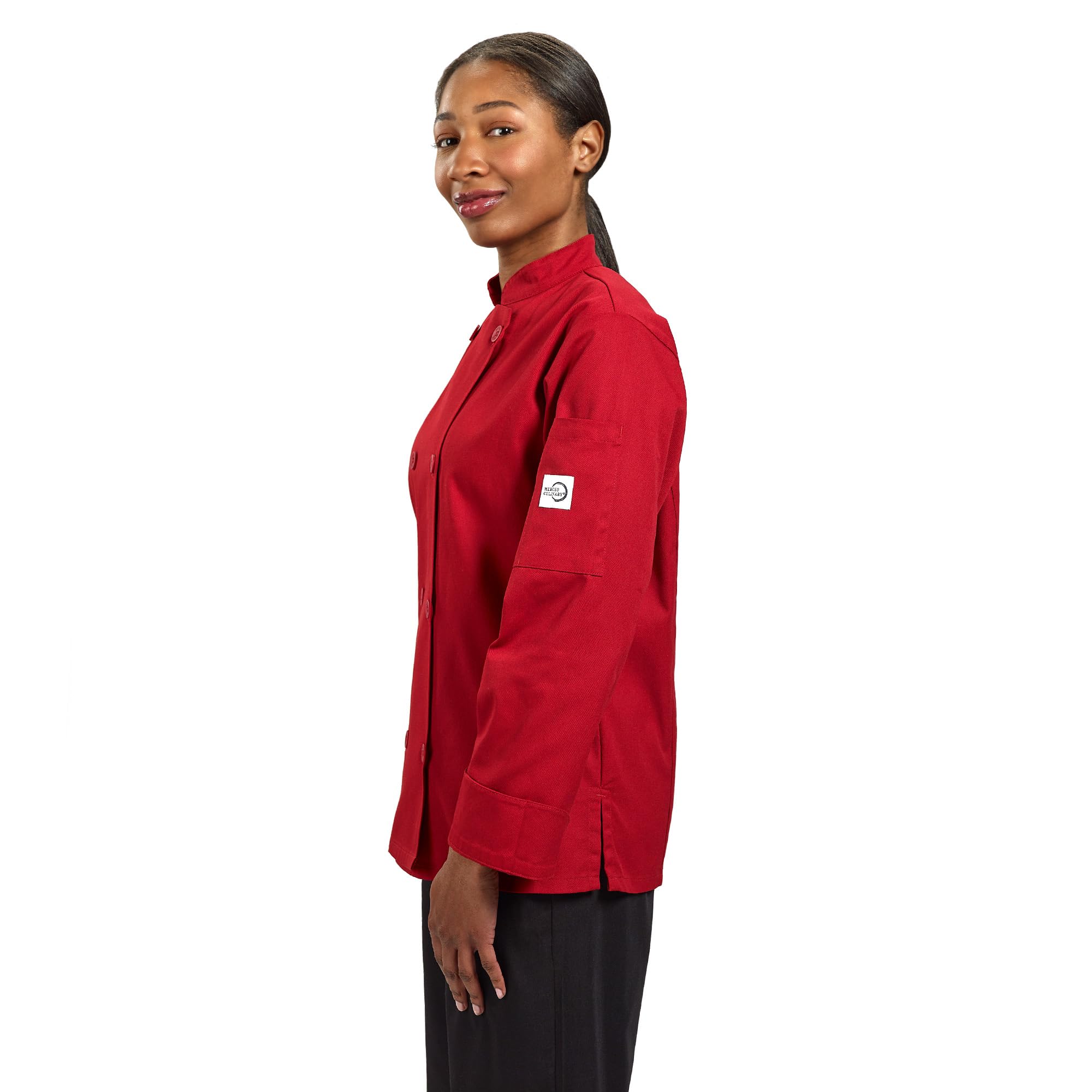 Mercer Culinary Millennia Damen Kochjacke mit traditionellem Knopf