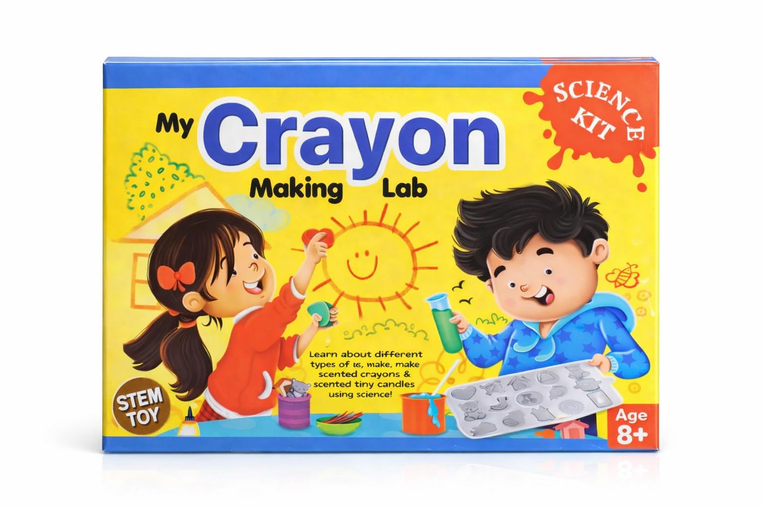 Kids Crayon Making Kit for Children Age 8+ | DIY STEM Science Toy | Make Colorful & Scented Crayons and Candles | Educational Creative Activity Set-image-42