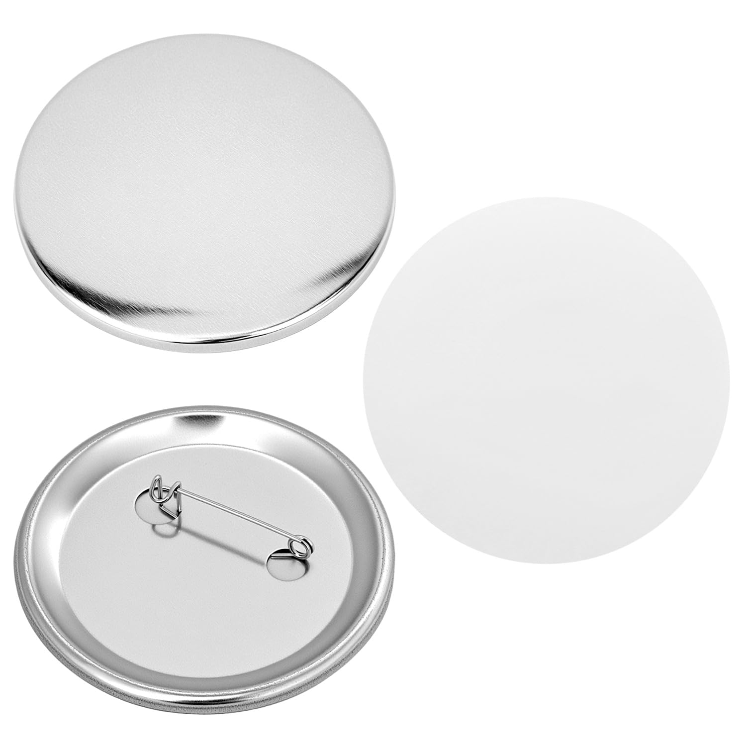 QWORK® 100 distintivi personalizzabili da 58 mm, distintivi in ​​metallo vuoto con perni per macchina per bottoni