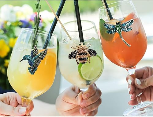 Miniatura 2 de THE QUEENS' JEWELS Copa de vino con tallo con joyas de colibrí, 21 onzas, regalo único para mujeres, cumpleaños, lindo, divertido, sin pintar,