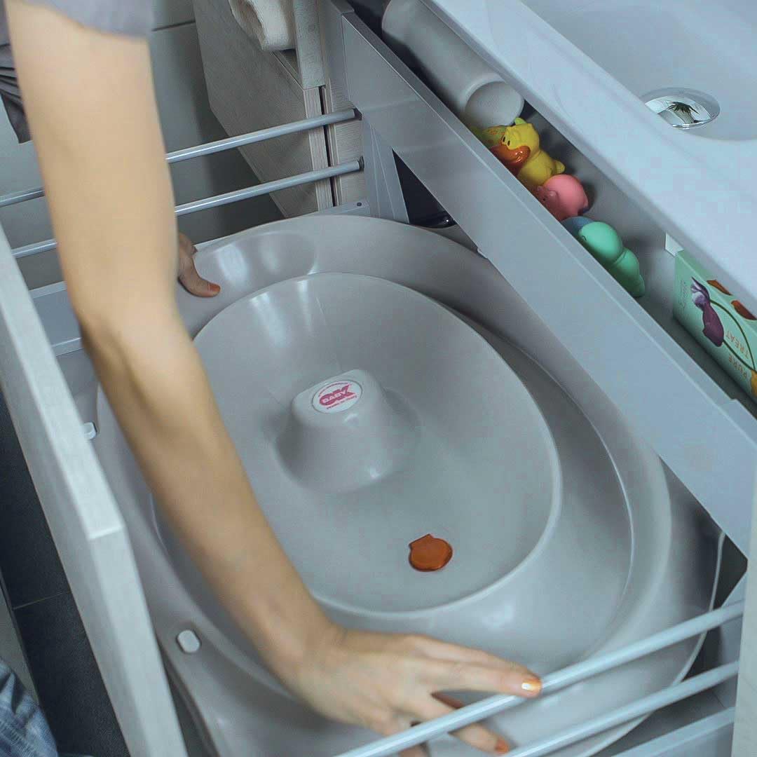 OKBABY Onda Slim - Vaschetta Pieghevole per il Bagnetto del Neonato 0-12 Mesi - Azzurro