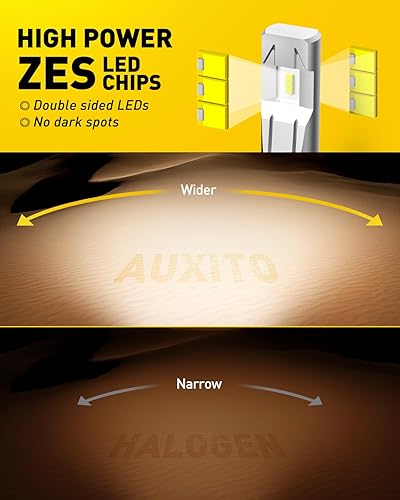 Miniatura 9 de AUXITO Bombillas LED 9007, 15000LM por juego, 400% más brillantes, HB5, 6500 K, blanco frío para reemplazo halógeno, Plug and Play, paquete de 2