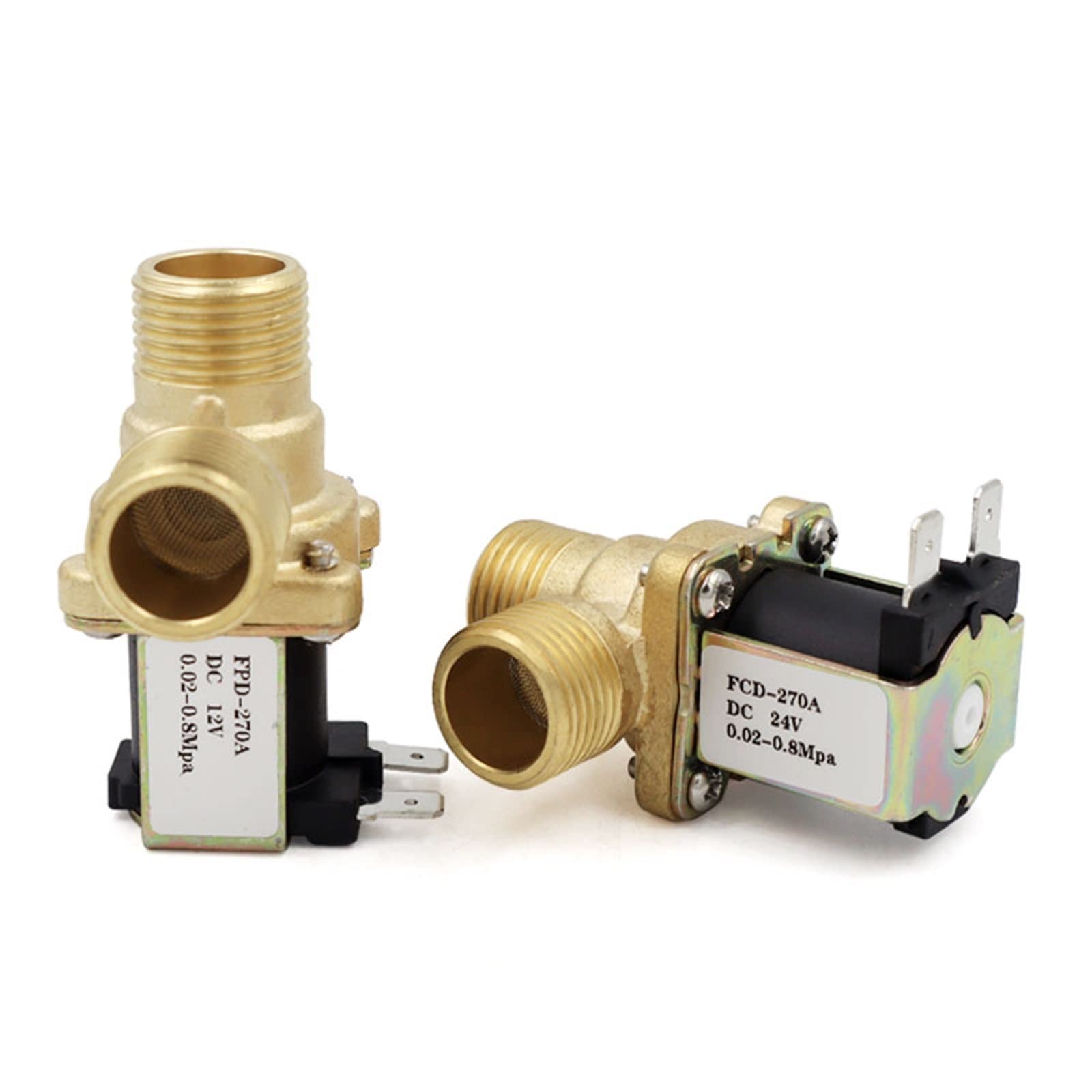 Hot 220V DC 12 24 DN15 G1/2 Mosiężny elektryczny zawór elektromagnetyczny przełącznik wlotu wody normalnie zamknięty z filtrem(24V)