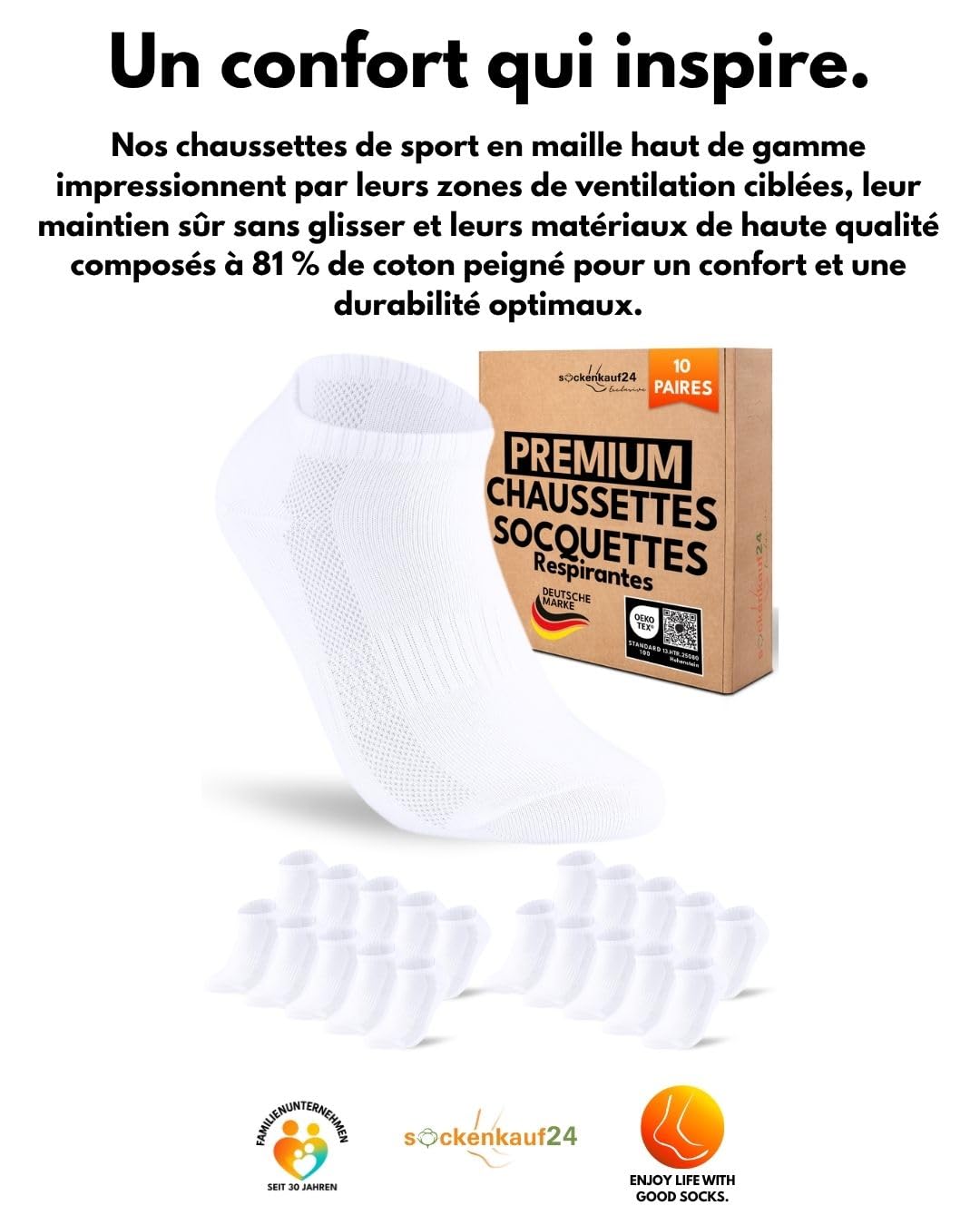 10 Paires Chaussettes Basses Homme Femme Socquettes Courtes Coton Respirant