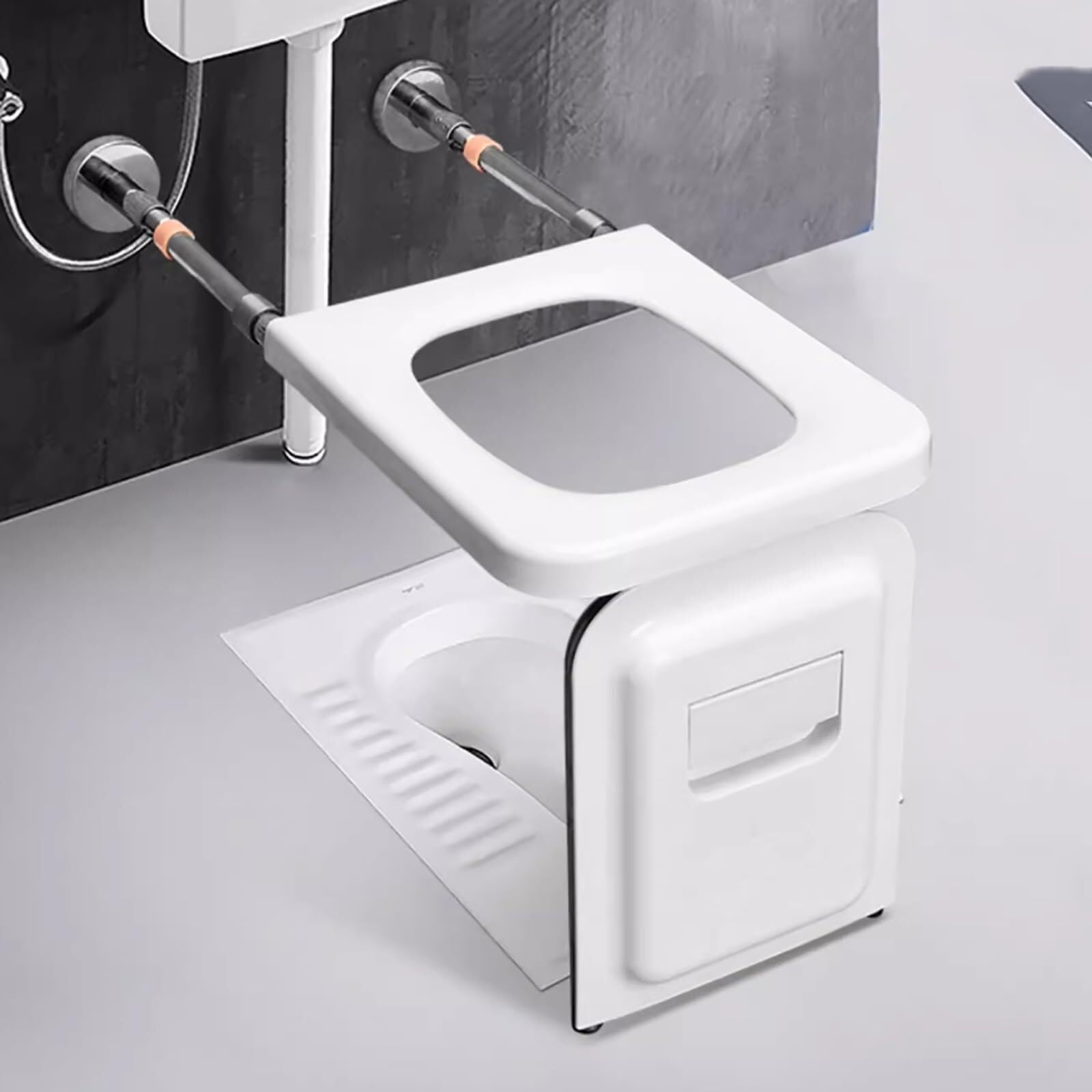 Asiento de ducha plegable montado en la pared con reposabrazos, alta capacidad de carga para mayor seguridad y comodidad en los baños
