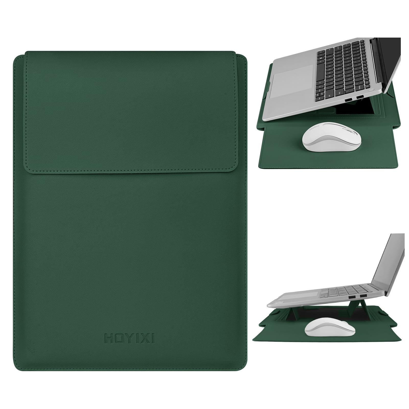 HoYiXi 13.3 Zoll Laptop Hülle Kompatibel mit MacBook Pro 14 /MacBook Air/Pro 13(M1 M2)/ASUS Vivobook 14/HP Pavilion X360/Dell HP ASUS Acer Huawei Matebook 13-14'' Laptop Sleeve case,Dunkelgrün