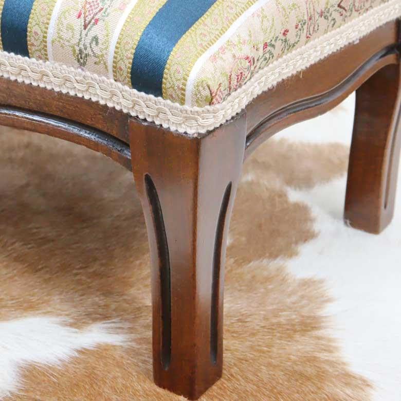 イタリア フットスツール 猫脚 ブルー 補助椅子 玄関用 完成品 イタリア フットスツール 猫脚 ブルー オットマン 補助椅子 玄関用