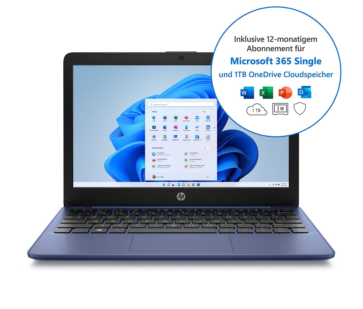 HP Stream Laptop 11,6 Zoll HD Display, Intel Celeron N4120, 4GB