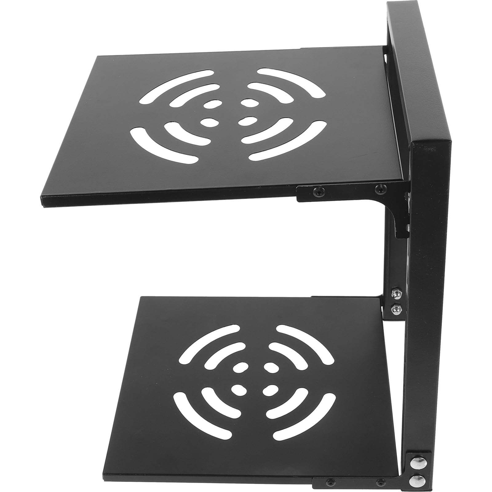 PACKOVE Estante Organizador de Sartenes de Metal Doble Capa Negro, Soporte Multifunción para Cocina, Estante de Almacenamiento Escalonado para Encimera, Adecuado para Ordenar Ollas