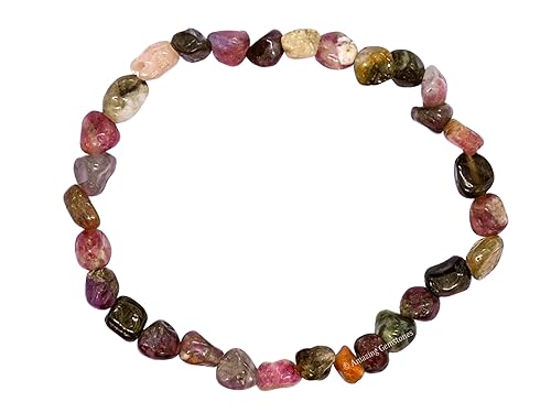 Multi Tourmaline Bracelet for Women Men's Gifts - Chakra Protection Mens Bracelet - Tourmaline Crystal Tumbled Stone Bracelet Gemstone Beaded