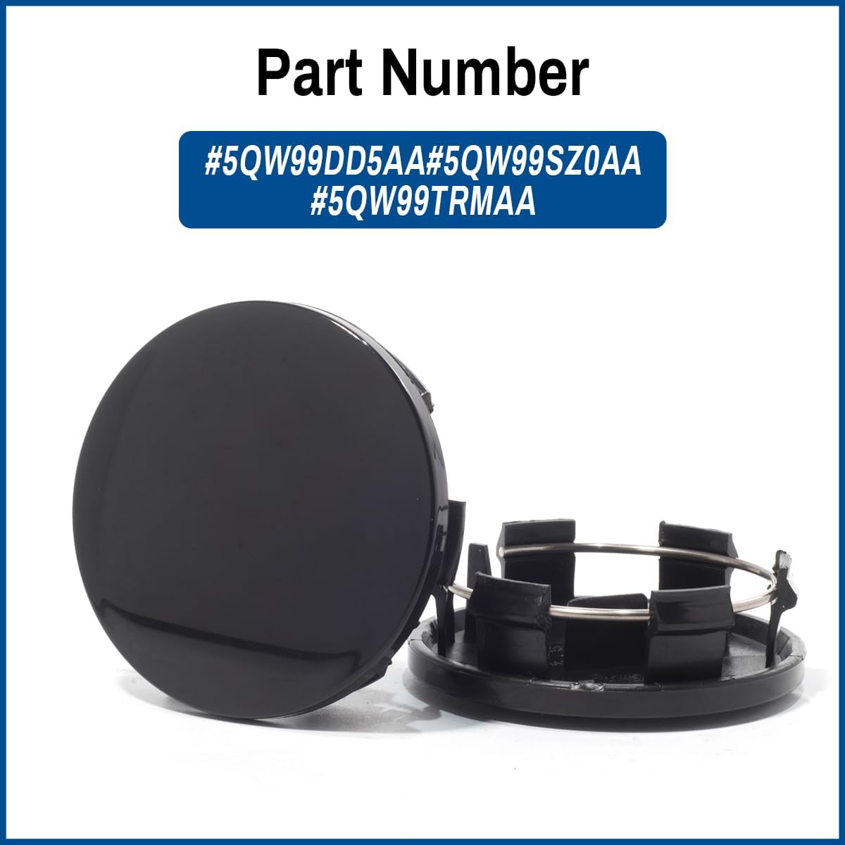 2.52Inch 63.9MM Wheel Center Cap for 2015-2024 Dodge Challenger Charger Durango Jeep Grand Cherokee Rim Hubcap Replacement Covers 5QW99DD5AA 5QW99SZ0AA 5QW99TRMAA, 4 PCS, Black