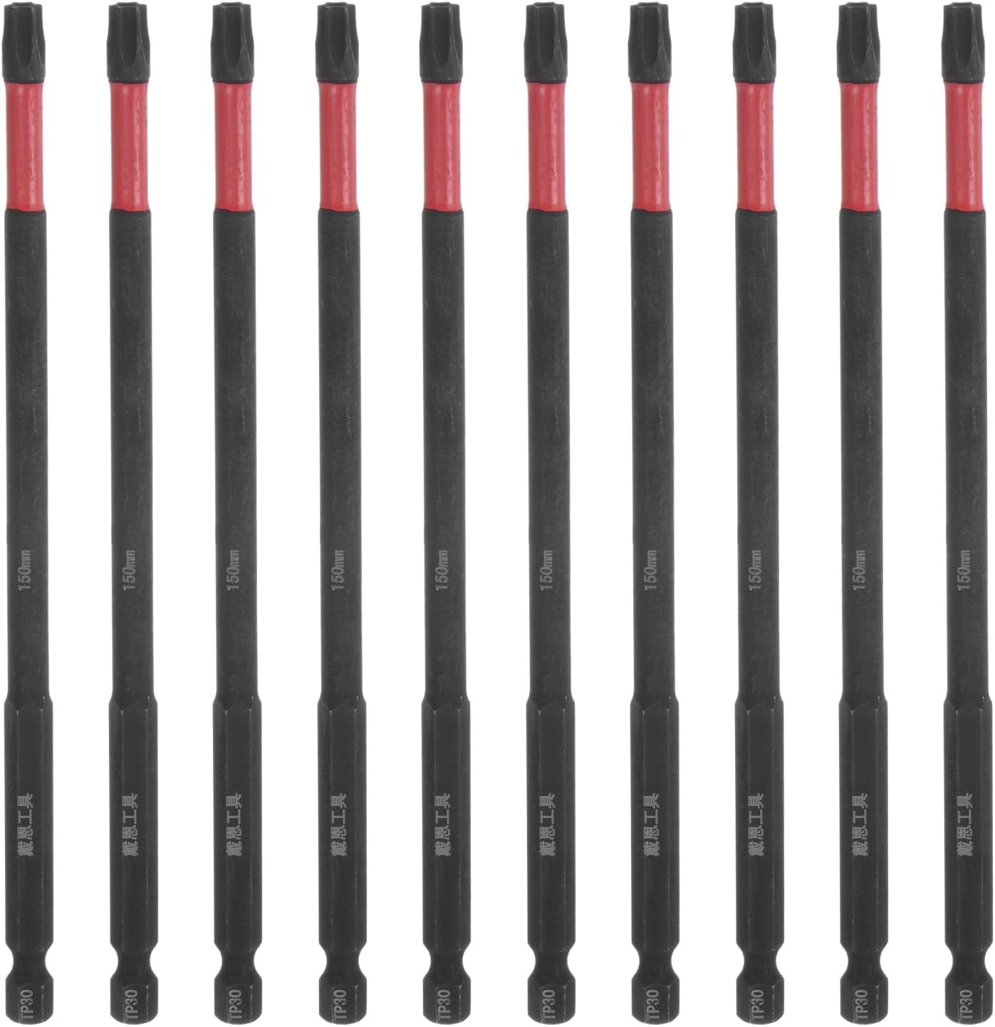 HARFINGTON 10pcs Impact Tough Torx Drill Bit T7 6" Length 1/4" Hex Shank S2 Steel Magnetic Insert Star 6 Point Head Screwdriver Bits