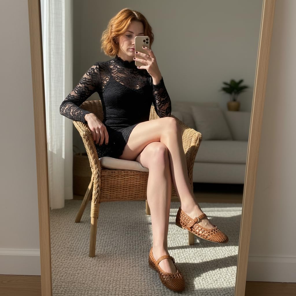 CUSHIONAIRE Windsor Woven Womens Flats with Adjustable Strap – Comfortable Mary Jane Ballet Flats for Women - Image 2