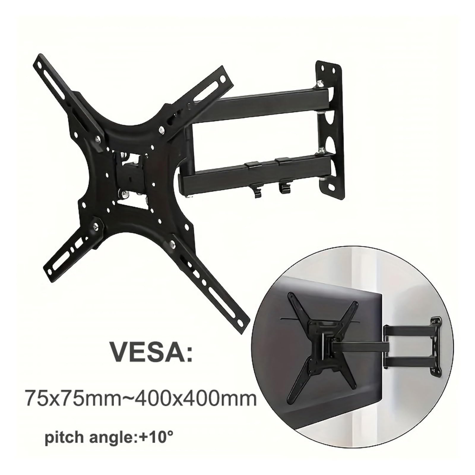 Supporto a parete for TV con braccio lungo da 32-55 pollici | Staffa da parete for monitor LED LCD VESA 400x400 mm con braccio lungo estensibile