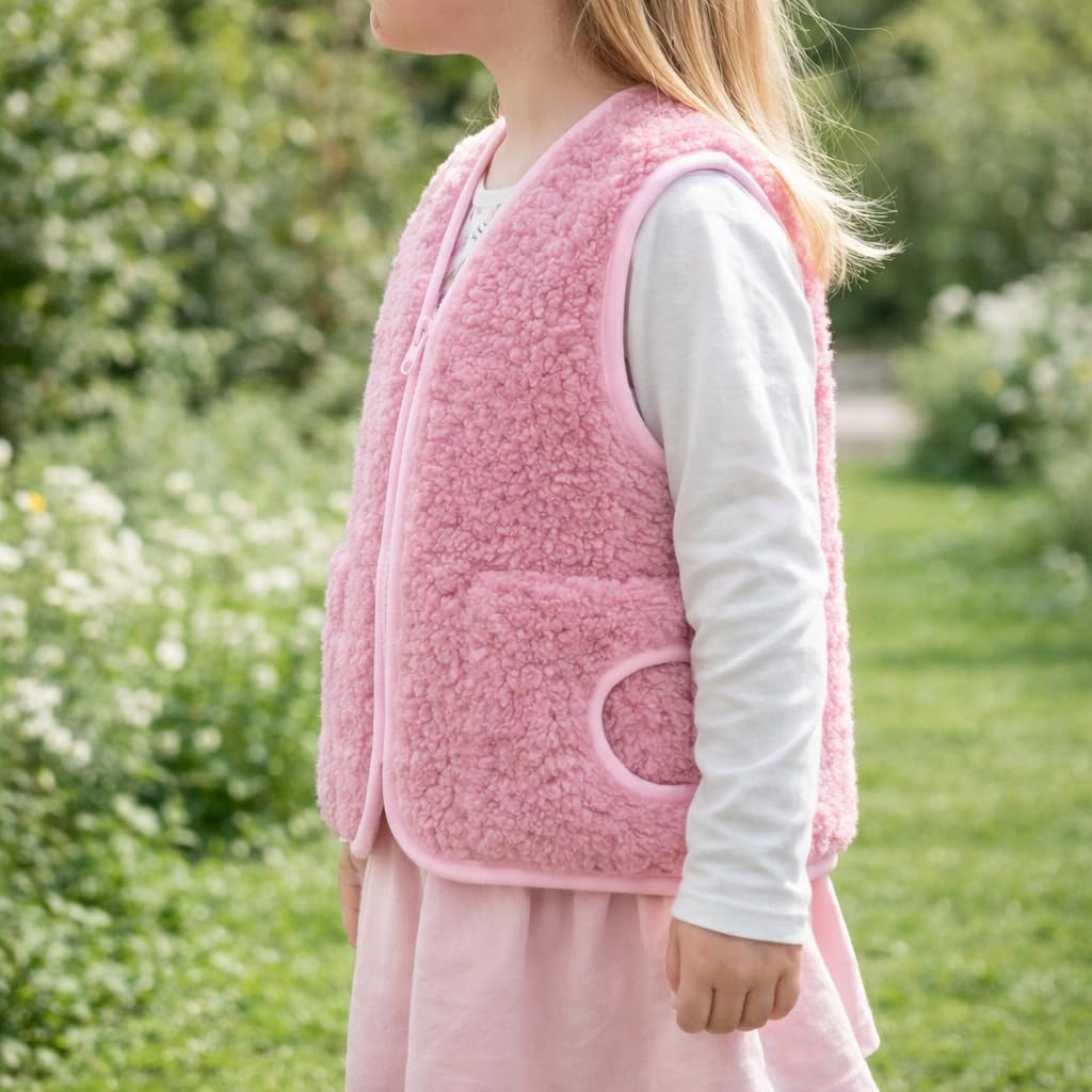 Babyweste für Kinder, Merinowolle, 100% natürlich, 3–5 Jahre, 66 cm / 45 cm lang