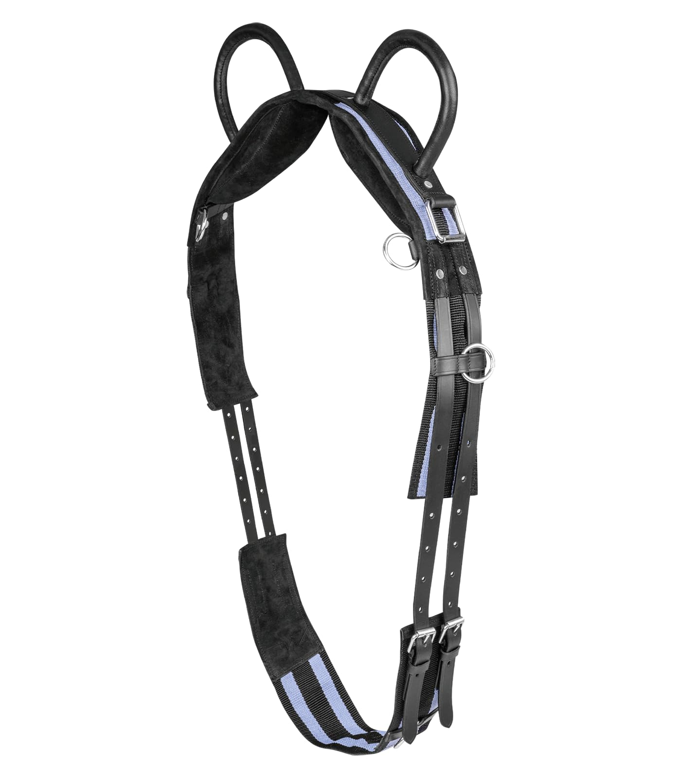 Ceinture de longe avec 2 poignées en synthétique noir et gris Waldhausen WB