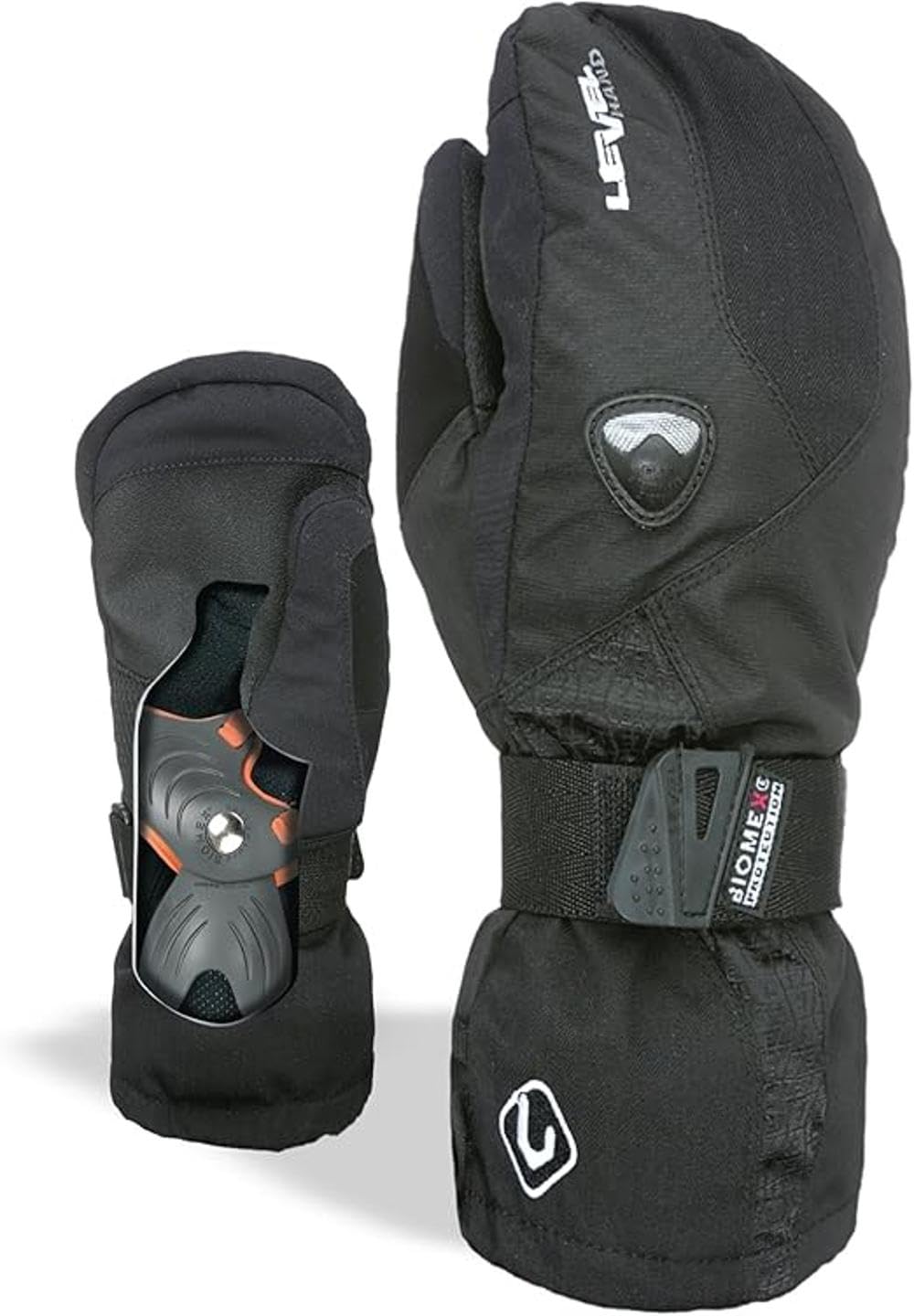 Level Fly JR Mitt - Moffole Snowboard Bambini, Guanti Neve Bambino e Bambina con Protezione Incorporata, Guanti Sci Bambino Impermeabili e Traspiranti, Guanti Termici di Ottimo Comfort, 1 Paio
