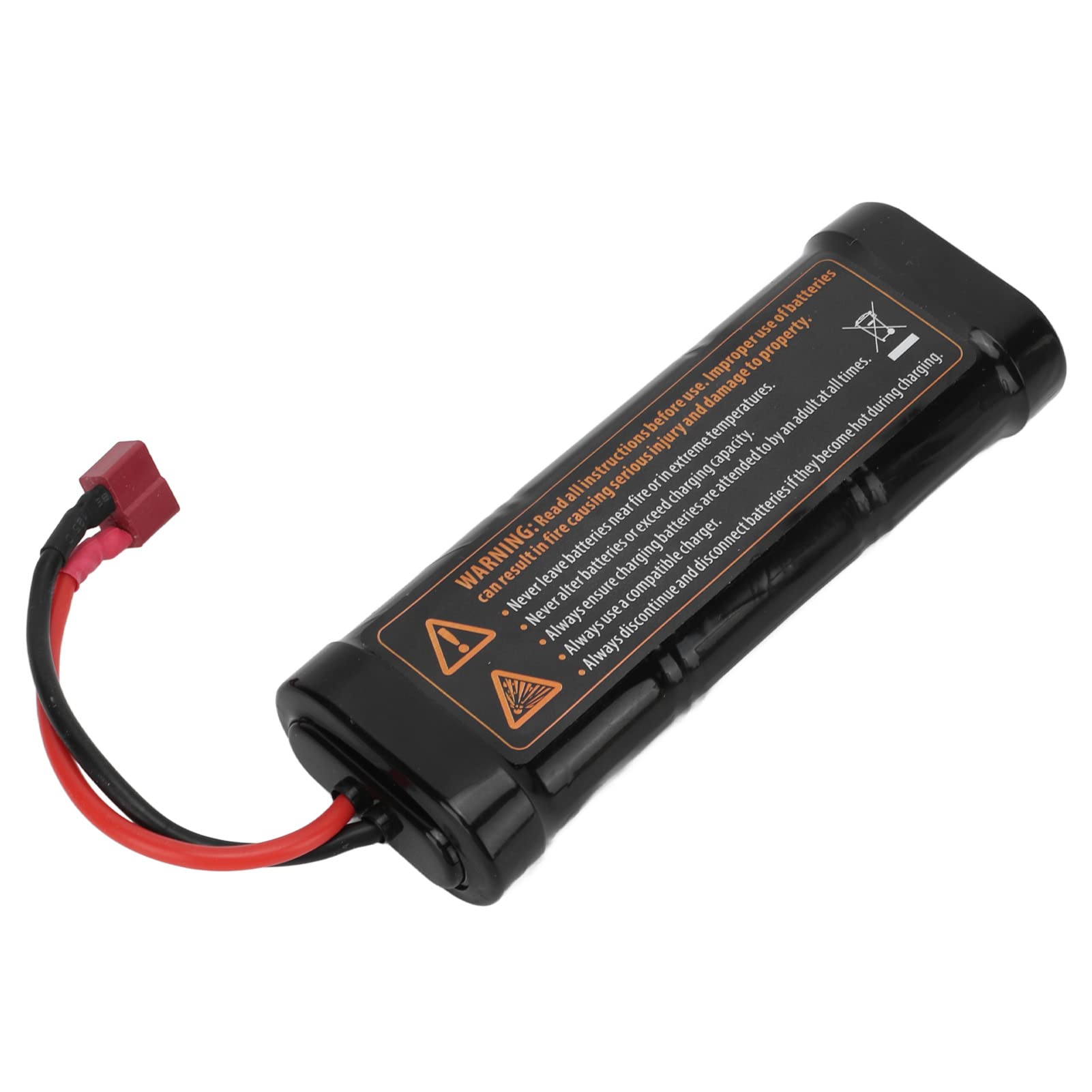 Batería RC NiMH de 7,2 V 2000 mAh, batería Recargable de Alto Rendimiento con Enchufe Hembra T, Descarga de 25 C para Coche Todoterreno ZD Racing DBX 10 7568 1/10 RC, Potencia