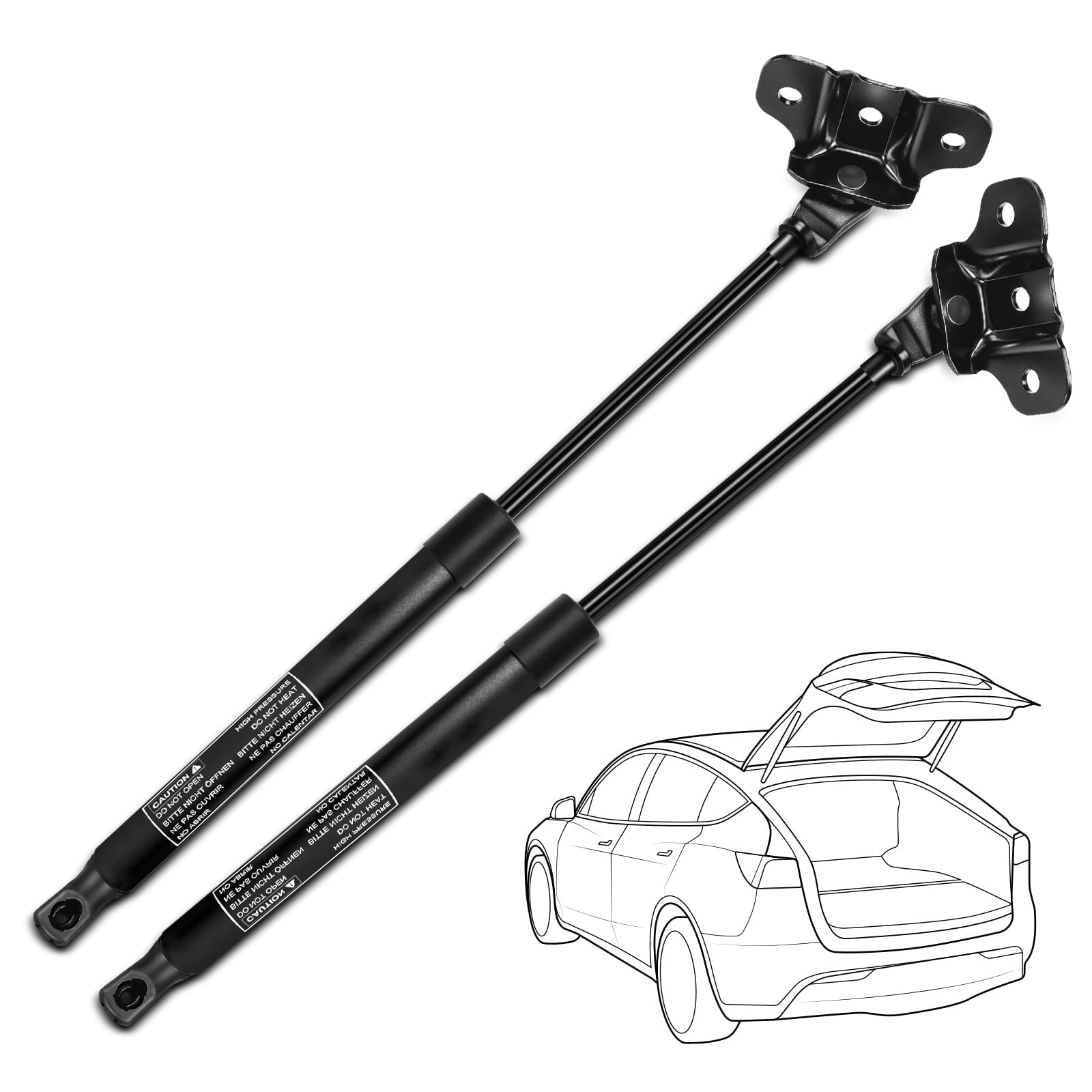 Tryagat 2 Pcs Tailgate Gas Struts for 2012-2017 Kia Rio Hatchback, Boot Lift Supports And Gas Springs Heavy Duty Reliable Rear Hatch Shocks Dampers