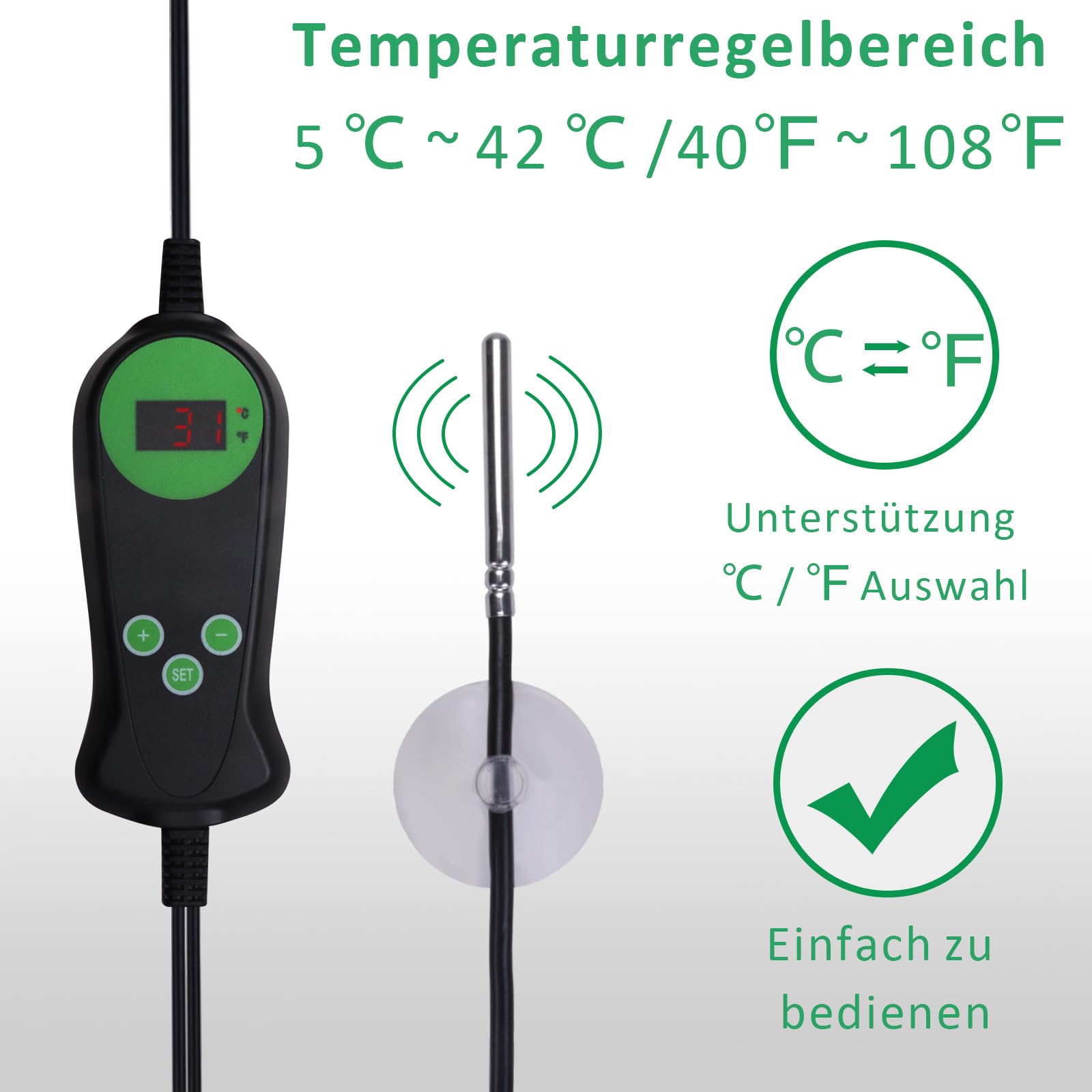 DERNORD 4 Pflanzmatte mit 1 Thermostat 30W Heizmatte 25.5 X 52.7CM Pflanzen Wasserdicht Heating Pad for Gemüse Blumen Seedling Gewächshäuser