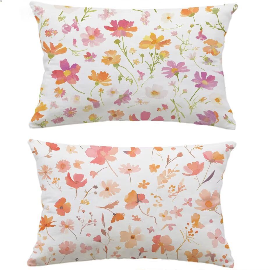 Housse de coussin aspect lin blanc de qualité supérieure pour extérieur