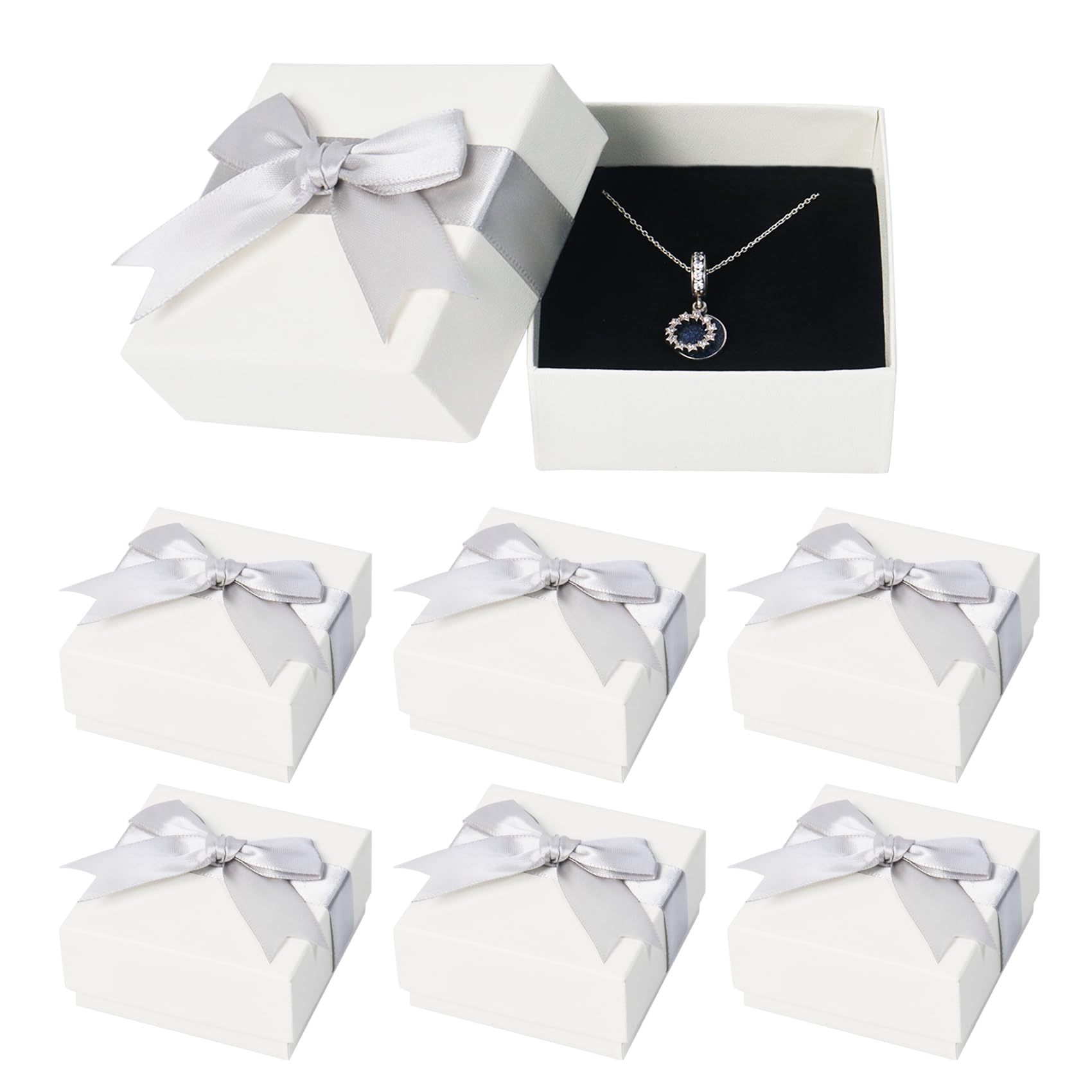 Confezione regalo per gioielli Scatole regalo per esposizione di gioielli in carta 9*9*1,7 cm Piccola confezione regalo per collana, orecchini, anello,scatola regalo con coperchio (rosa scuro