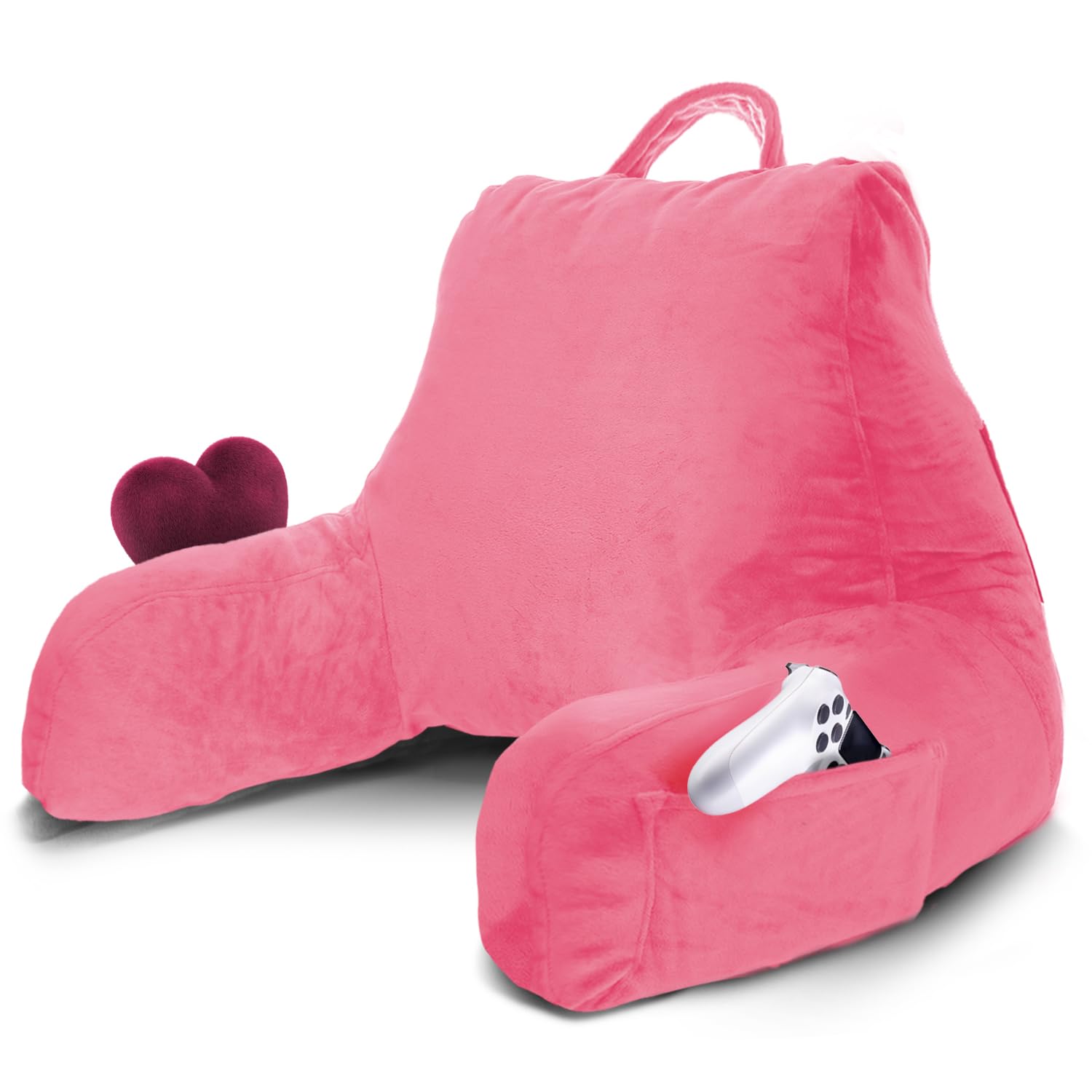 Nestl Reading Pillow for Bed, Back Pillow for Sitting Up in Bed, Light Pink