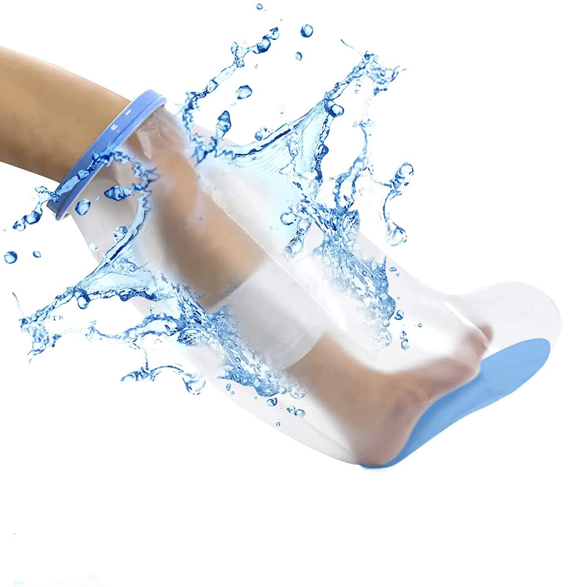 wasserdichte Gipsverbände zum Duschen der Erwachsenen, Duschschutz Bein Wasserdichter Fußschutz Dichtungsbeutel, Wiederverwendbare Gips Verbandsschutz (Size:Erwachsener mit kurzem Bein)