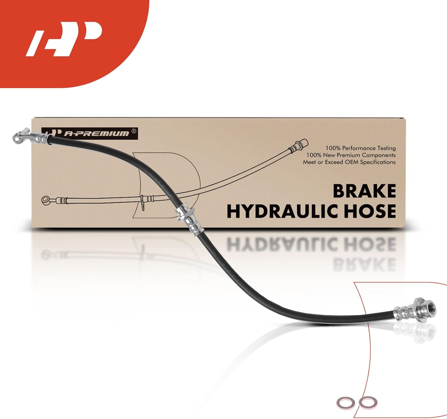 A-Premium Front Passenger Brake Hydraulic Oil Hose Compatible with Select Nissan Models - Murano 2003 2004 2005 2006 2007 -Replace# 46210CA00A