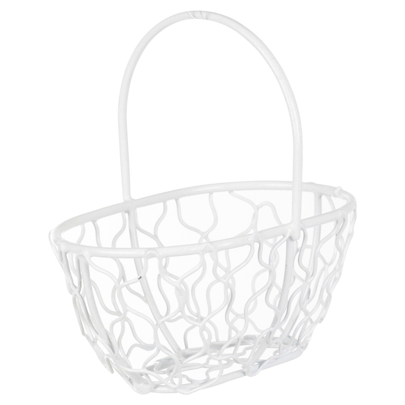 Urbnliving Oblong White Wire Mesh Basket