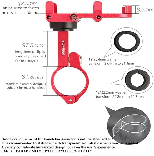 Miniatura 3 de GUB Soporte de teléfono para bicicleta y motocicleta  Soporte de teléfono de aluminio para bicicleta con rotación de 360 soporte de teléfono