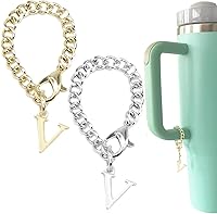 Vista 23 de Tovly 2PCS Letter Charm Accessories For Stanley Cup A-Z ID Initial Pendants Personalized Charms For Stanley Tumbler Handle