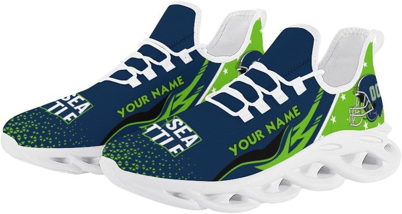 Custom Football Sneakers City Sports Slip-on Shoes Personalized Name Number, Gifts for Football Fans Men Women