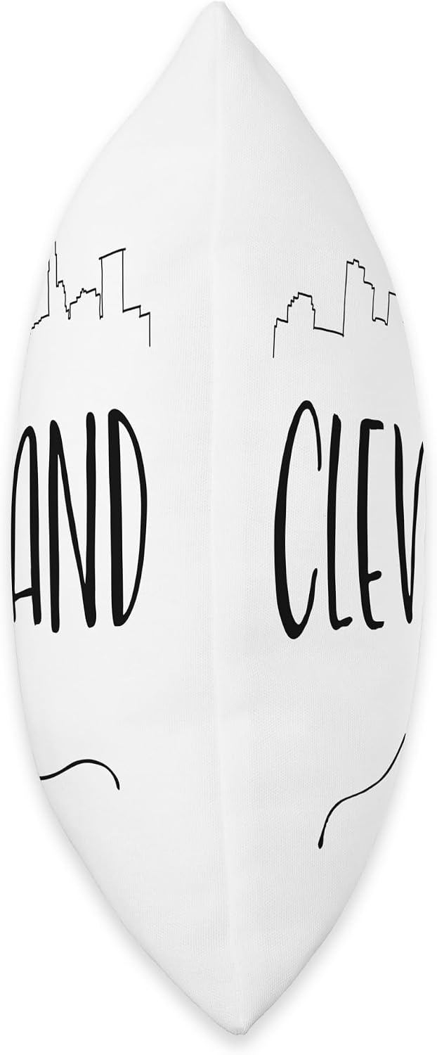 Downtown Cleveland Ohio City Skyline Calligraphy Throw Pillow