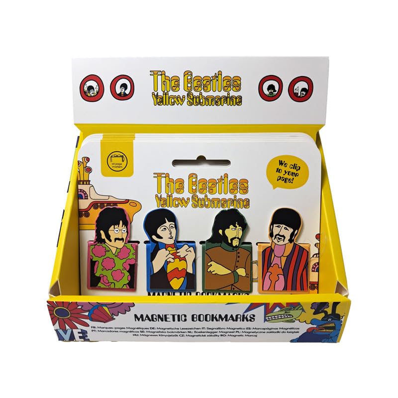 Puckator The Beatles Yellow Submarine Magnetic Bookmark Set - Cute Magnetic Bookmarks - Secret Santa Gifts for Book Marks Mark Page Marker Markers Tabs Stuff - Presents Gift for Lovers Women Men Kids