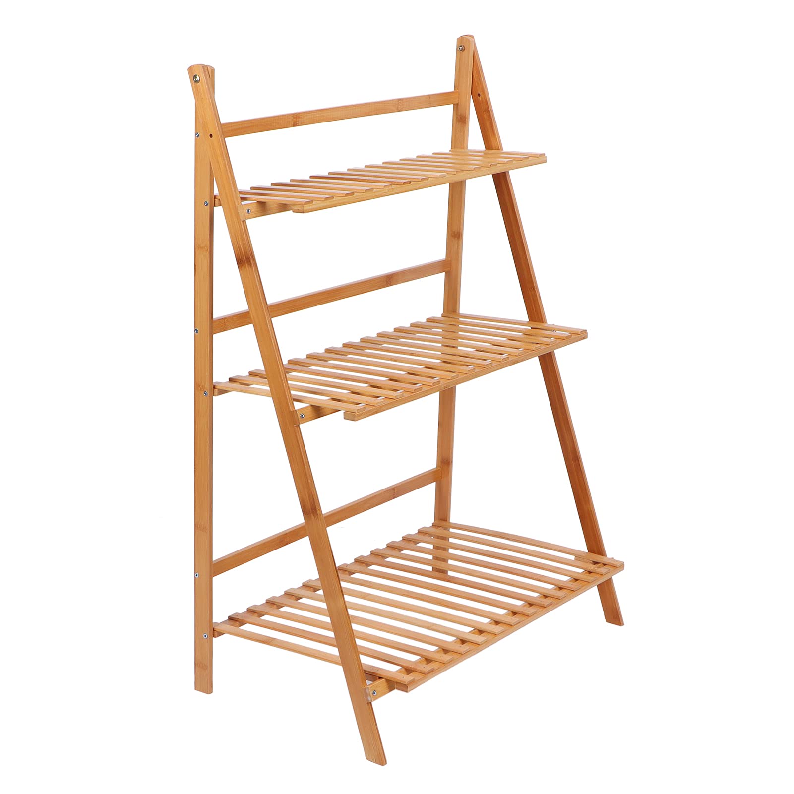 Cocoarm Opvouwbare Bamboe Plantenrek, 3 Niveaus Bloementrap, Wit, voor Binnen en Buiten, 70 x 40 x 96 cm, Geschikt voor Tuin en Balkon Cocoarm Opvouwbare Bamboe Plantenrek, 3 Niveaus Bloementrap, Wit, voor Binnen en Buiten, 70 x 40 x 96 cm, Geschikt voor Tuin en Balkon