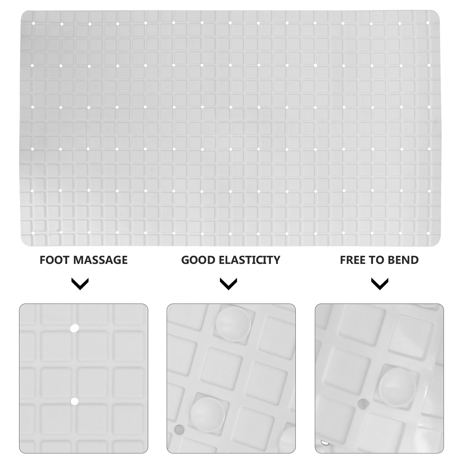 Ipetboom Tapis de Salle de Bain Antidérapant à Ventouse PVC Absorbant Lavable pour Salle de Bain Cuisine