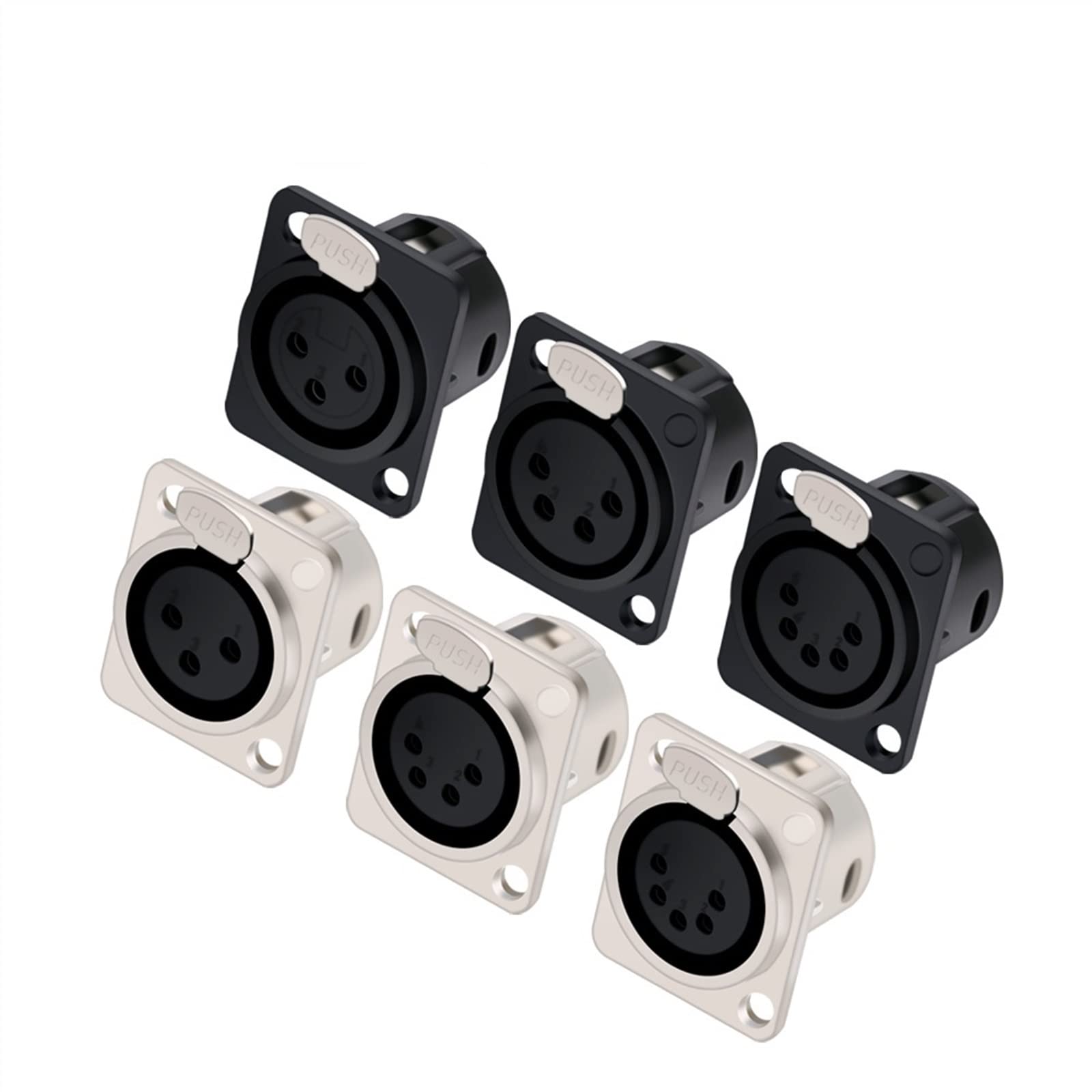3/4/5-pinowe XLR żeńskie gniazdo do montażu panelowego XLR rama mikrofonu MIC kabel terminala złącze kabla 10 szt. (kolor: C1021)
